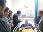 عیادت هیئت اعزامی استانداری کرمانشاه از مصدومان سانحه واژگونی اتوبوس