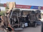 واژگونی مینی بوس کارگران در محور یزد ـ میبد با 8 مصدوم