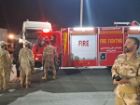 حضور میدانی مرزبانان هنگ مرزی تایباد در حریق گمرک اسلام قلعه